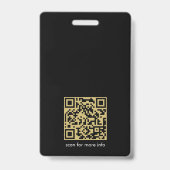 Badge Photo ronde Noir Rétro Or Professionnel (Back)