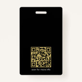 Badge Photo ronde Noir Rétro Or Professionnel (Dos)