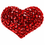 Badge Photo Sculpture Corbeille de coeur rouge<br><div class="desc">Pièce de sculpture d'un magnifique coeur de cristal rouge. Consultez la collection de boutons et paniers de la Saint-Valentin dans la catégorie ACCESSOIRES de la section VACANCES.</div>