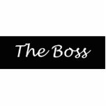 Badge Photo Sculpture Épingle Acrylique Boss<br><div class="desc">Une épingle acrylique avec le texte The Boss.</div>