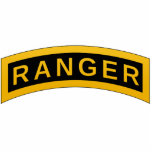 Badge Photo Sculpture Onglet Ranger<br><div class="desc">Onglet Classic noir et jaune Ranger de l'Armée. Grand cadeau pour vétéran,  cadeau pour militaire et cool cadeau d'anniversaire pour les garçons.</div>