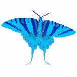 Badge Photo Sculpture Pin bleu de papillon<br><div class="desc">La photo d'un papillon non-bleu que j'ai pris et puis colorized à bleu.</div>