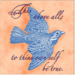 Badge Photo Sculpture Shakespeare Quote Art Pin<br><div class="desc">"This above all,  to thine own self be true."</div>