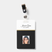 Badge Photo Sur Arrière - plan Noir Et Blanc (Avant avec clip)