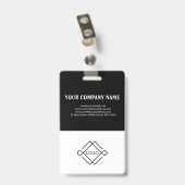 Badge Photo sur fond noir (Arrière avec clip)