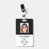 Badge Photo sur fond noir (Avant avec clip)