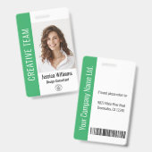 Badge Photo volumineuse de l'employé personnalisé, Code- (Avant & arrière)
