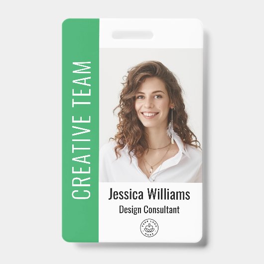 Badge Photo volumineuse de l'employé personnalisé, Code- (Avant)