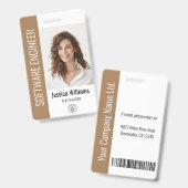Badge Photo volumineuse de l'employé personnalisé, Code- (Avant & arrière)