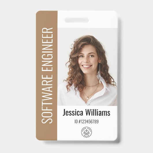 Badge Photo volumineuse de l'employé personnalisé, Code- (Avant)