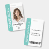 Badge Photo volumineuse de l'employé personnalisé, Code- (Avant & arrière)