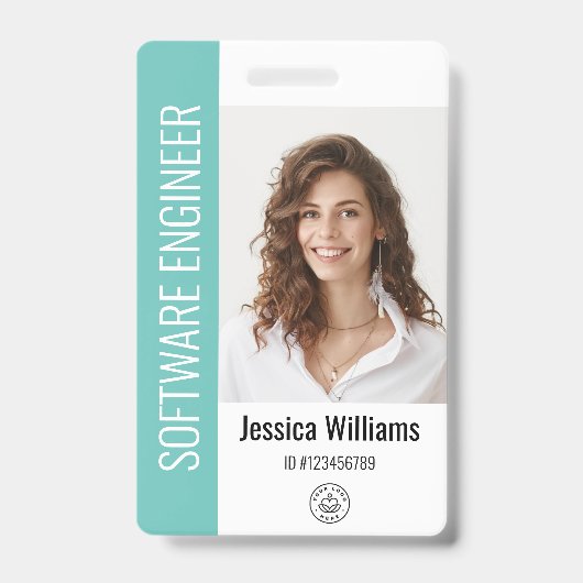 Badge Photo volumineuse de l'employé personnalisé, Code- (Avant)