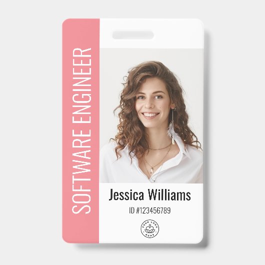 Badge Photo volumineuse de l'employé personnalisé, Code- (Avant)