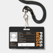 Badge Photographe (Back with Lanyard)