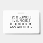 Badge Photographe Mariage Affaires Caméra rustique (Arrière)