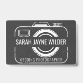 Badge Photographe Mariage Affaires Caméra rustique (Avant)