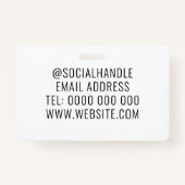 Badge Photographe Mariage Affaires Caméra rustique (Dos)