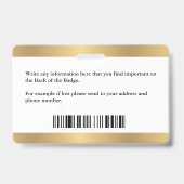 Badge Photographe Média Employé Passe Carte d'identité (Back)