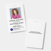 Badge Photographie de l'employé noir et blanc Hôpital (Front & Back)