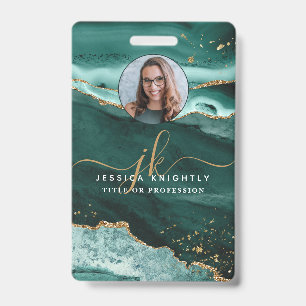 Badge Photographie de monogramme de script de scintillem
