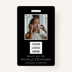 Badge Photographie moderne Employé noir 