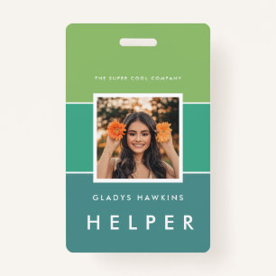 Badge Photographie moderne et nom ID du personnel