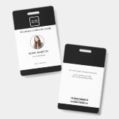 Badge Photographie personnalisée Code d'employé de l'ent (Avant & arrière)