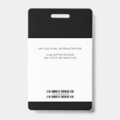Badge Photographie personnalisée Code d'employé de l'ent (Arrière)