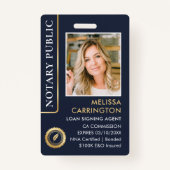 Badge Photographie publique notaire stylé Code QR ID Blu (Devant)