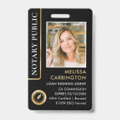 Badge Photographie publique notaire stylée Code QR ID Bl (Avant)