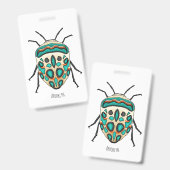 Badge Picasso bug cartoon illustration (Avant & arrière)