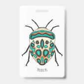 Badge Picasso bug cartoon illustration (Arrière)