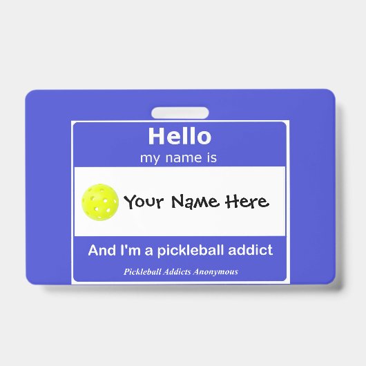 Badge Pickleball Addicts Anonymous Nom Tag T-Shirt (Avant)