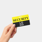 Badge Pièce d'identité de sécurité noir et jaune avec lo (Manuel / portable)