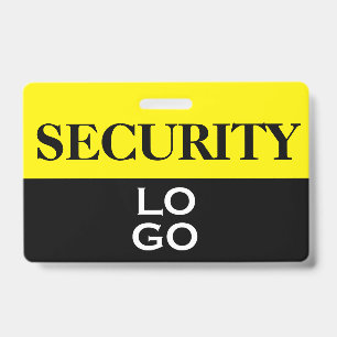 Badge Pièce d'identité de sécurité noir et jaune avec lo
