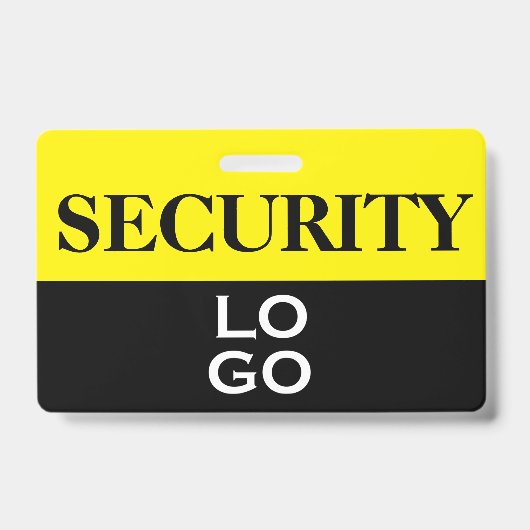 Badge Pièce d'identité de sécurité noir et jaune avec lo (Avant)