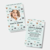 Badge Pièce d'identité d'urgence Pièce d'identité Pièce  (Avant & arrière)