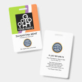 Badge Pièce d'identité professionnelle avec des vagues c (Avant & arrière)