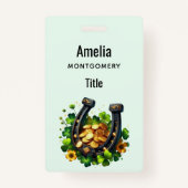 Badge Pièces en or Lucky Horseshoe et Clover (Dos)