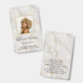 Badge Pierre de strass holographique à nom de photo pers (Avant & arrière)