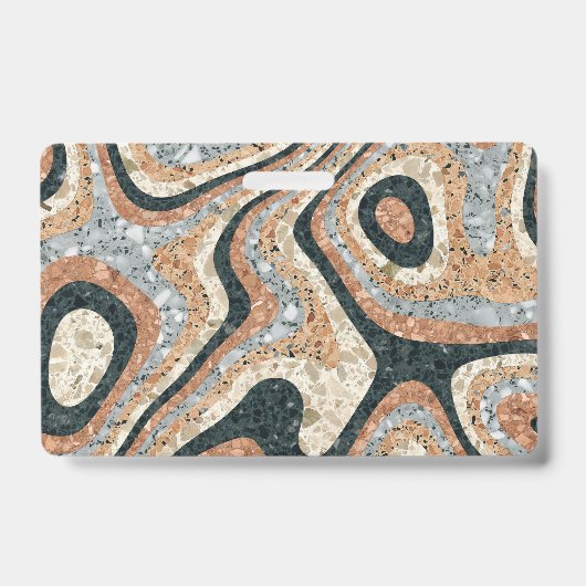 Badge Pierre Naturelle Quartz Abstrait Vintage (Avant)