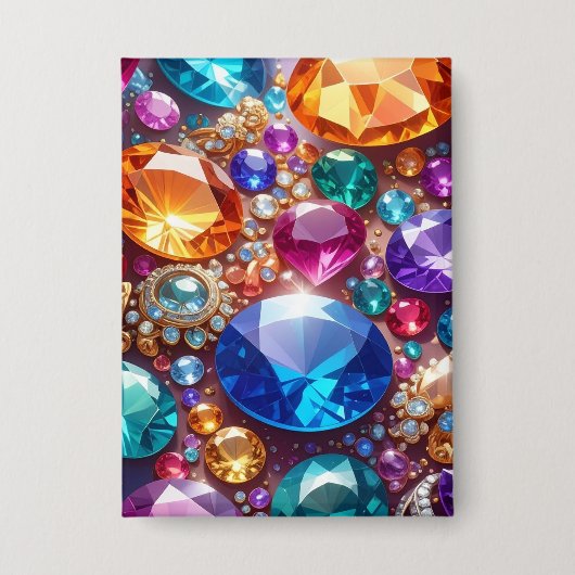Badge Pierres et bijoux colorés (Recto)