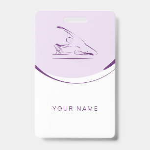 Badge Pilates pose de sirène sur le reformer   Couleur