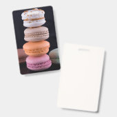 Badge Pile coloré de macarons français (Avant & arrière)
