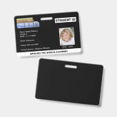 Badge Pile d'enregistrement de l'étudiant à l'école d'ac (Avant & arrière)