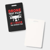 Badge Pilote d'essai de drone (Front & Back)