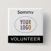 Badge Pinback avec logo Carré noir (Devant)