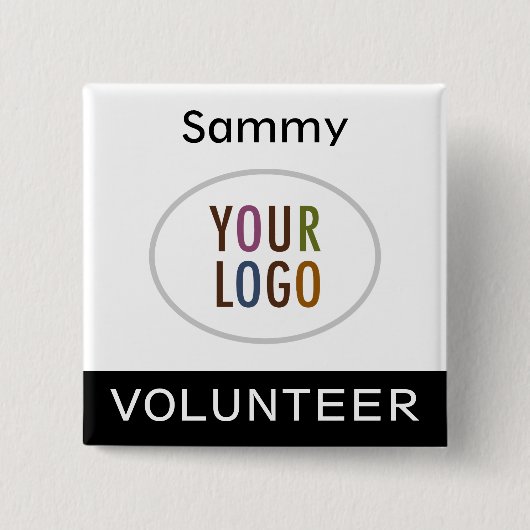 Badge Pinback avec logo Carré noir (Devant)