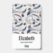 Badge Pine Cones & Pine Needles Aquarelles Motif (Arrière)