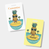 Badge Pineappa Surfer Dirige Une Vague Thunder_Cove (Avant & arrière)